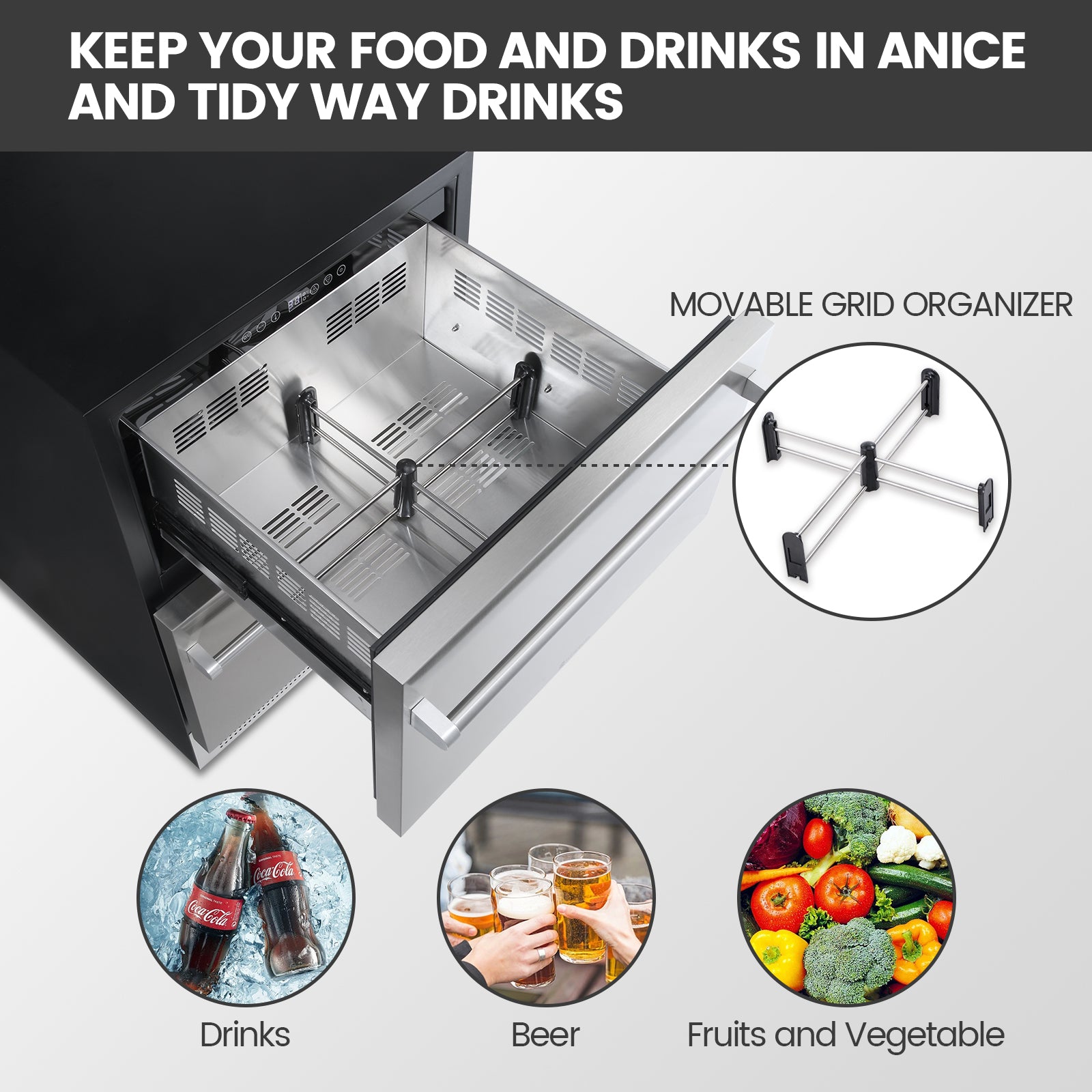 WINEBOSS 24 inch Beverage Refrigerator Under Counter