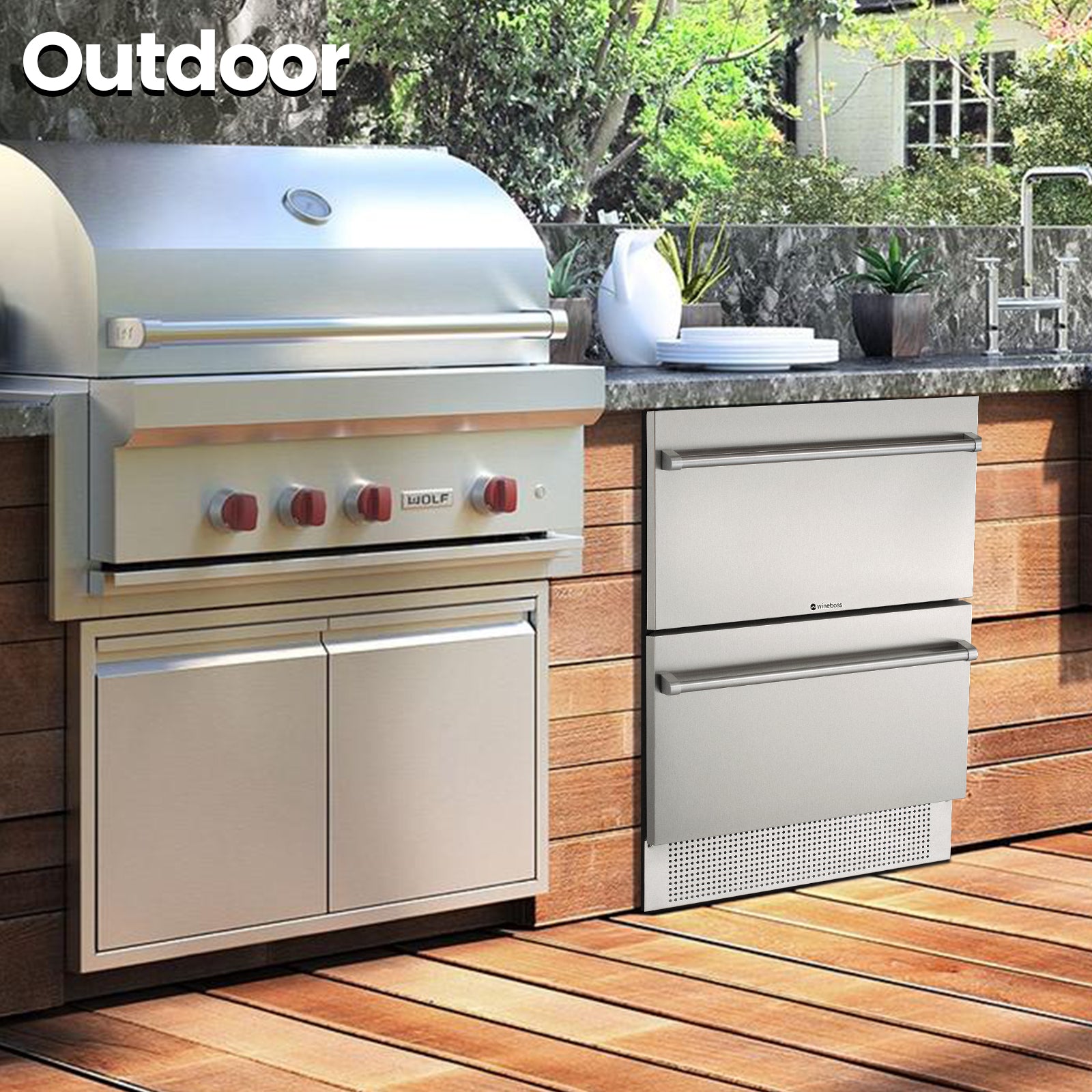 WINEBOSS 24 inch Beverage Refrigerator Under Counter