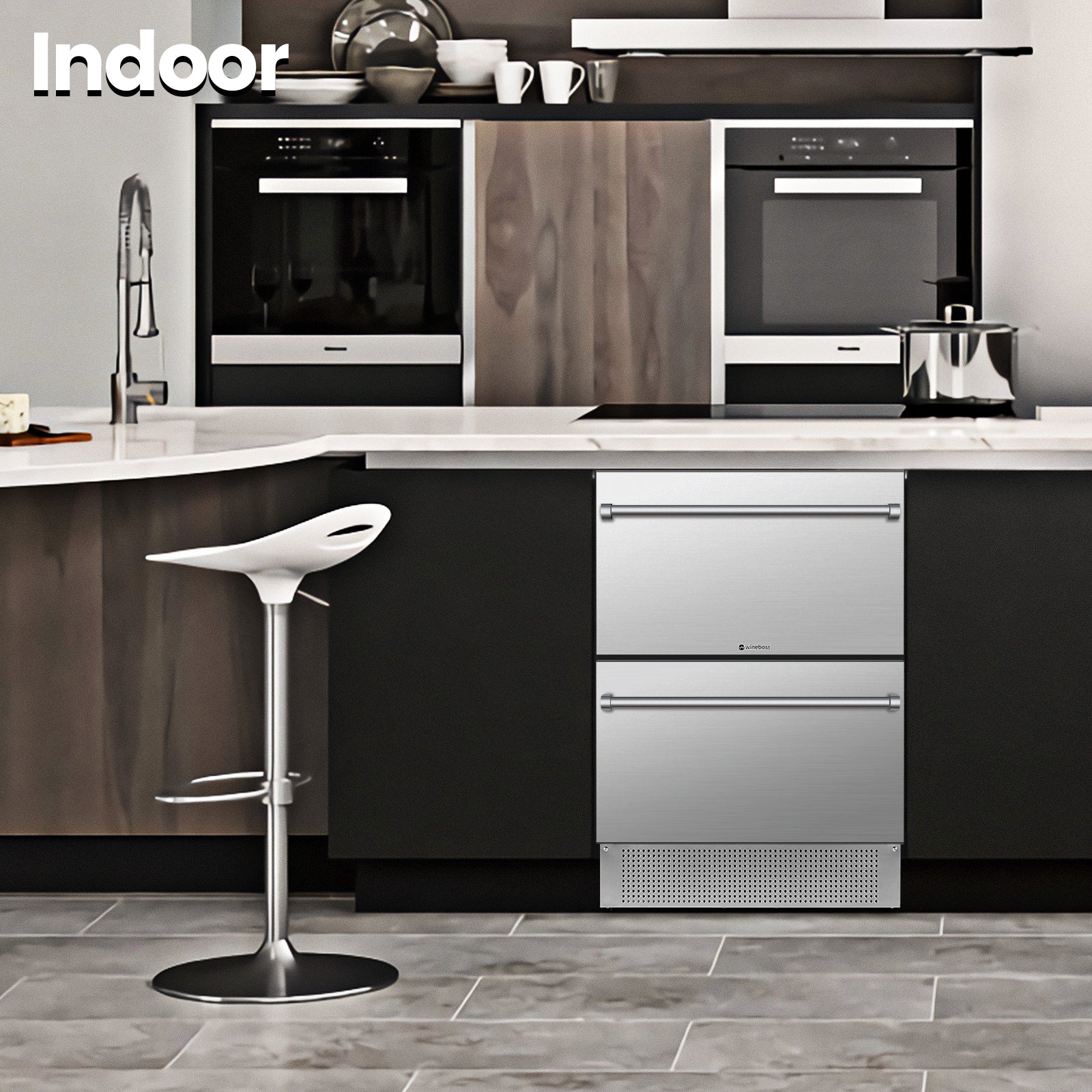 WINEBOSS 24 inch Beverage Refrigerator Under Counter