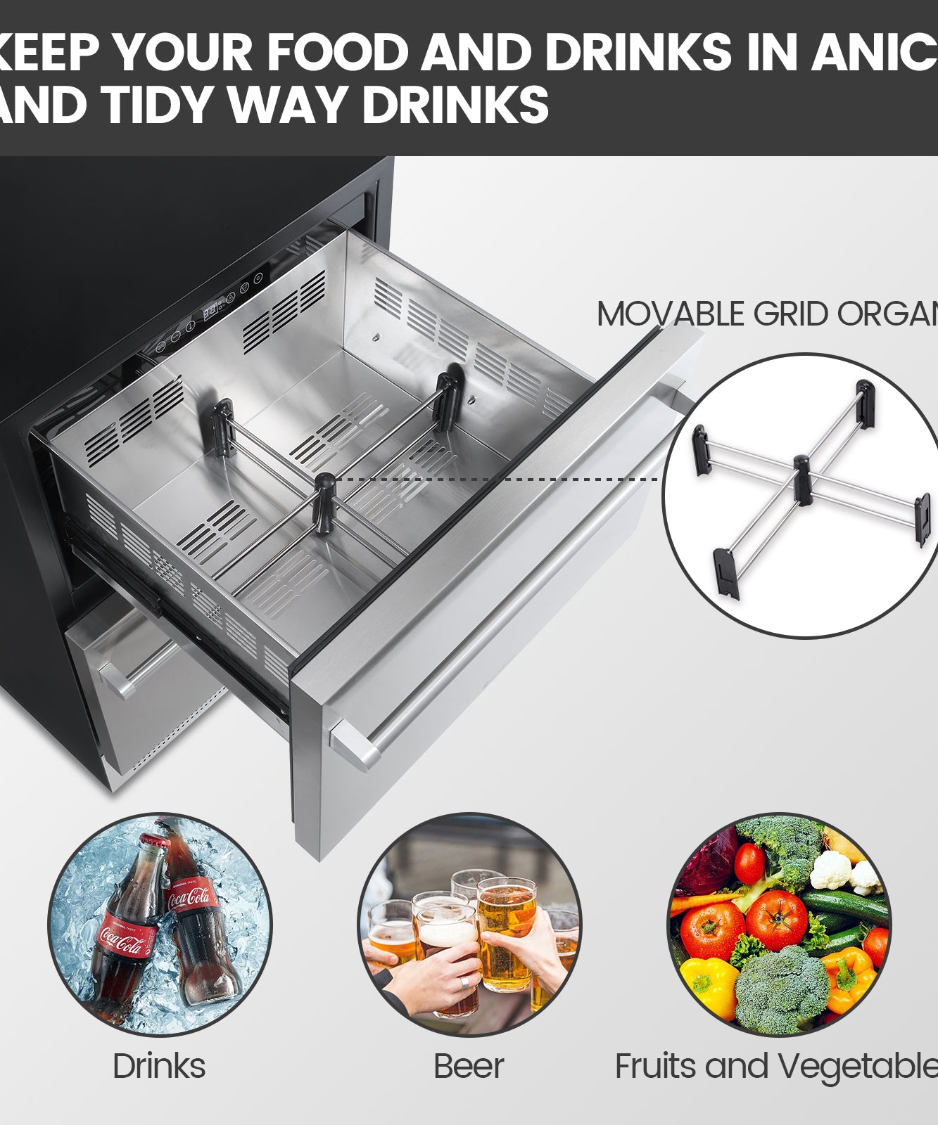 WINEBOSS 24 inch Beverage Refrigerator Under Counter