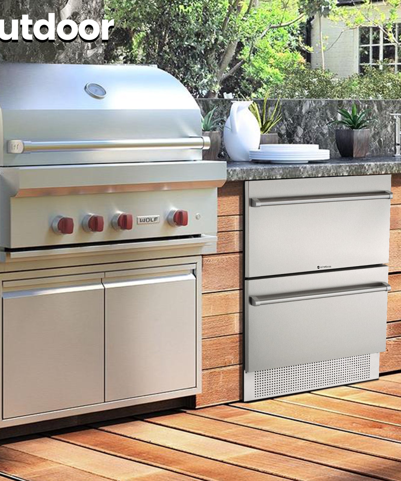 WINEBOSS 24 inch Beverage Refrigerator Under Counter