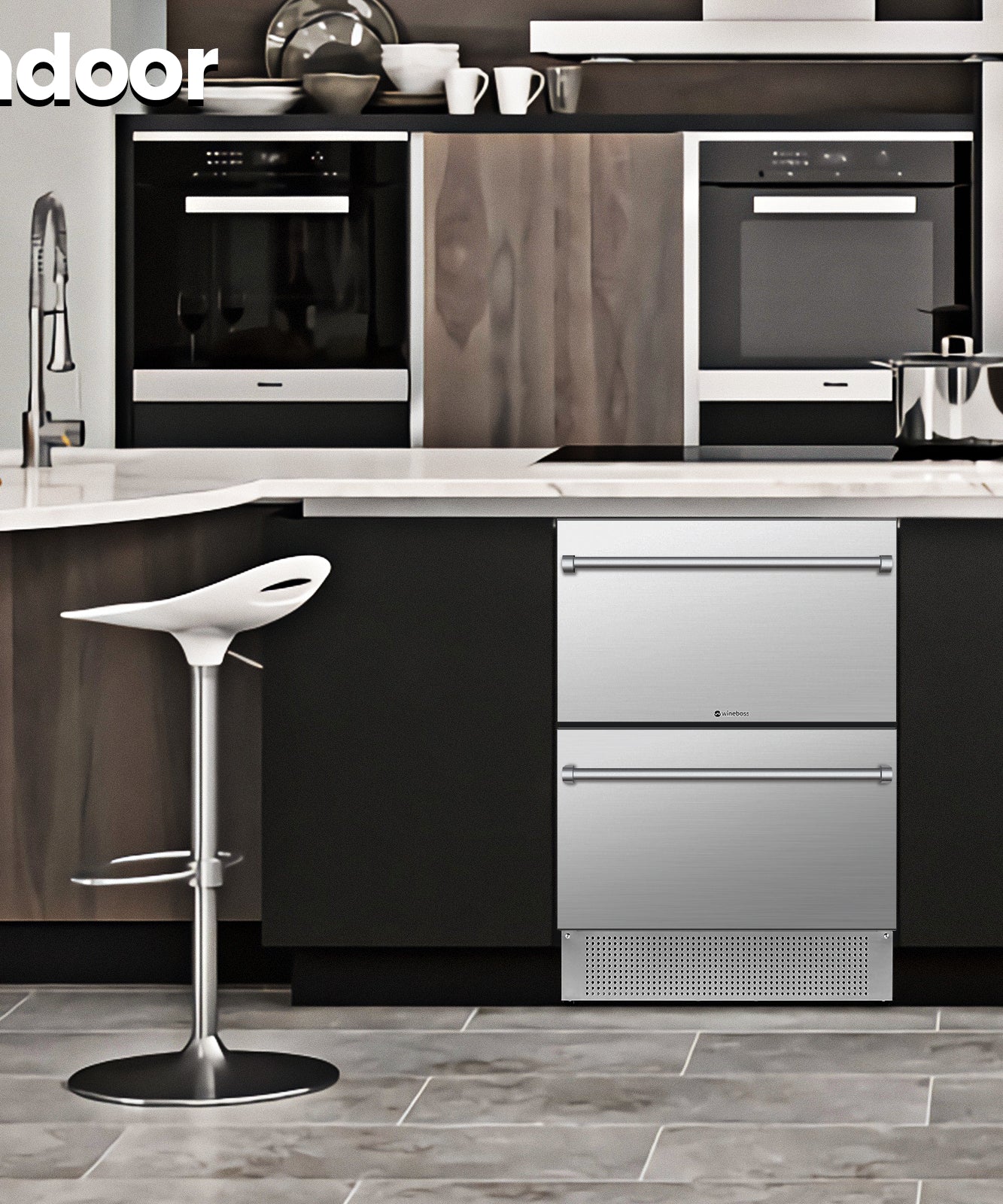 WINEBOSS 24 inch Beverage Refrigerator Under Counter